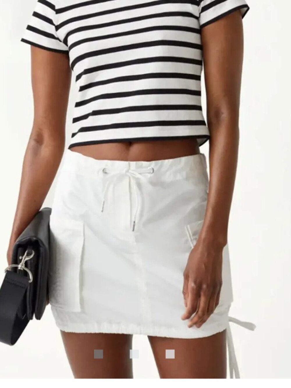 & Other Stories White Elissa Mini Cargo Cotton Skirt Size EU32/US S